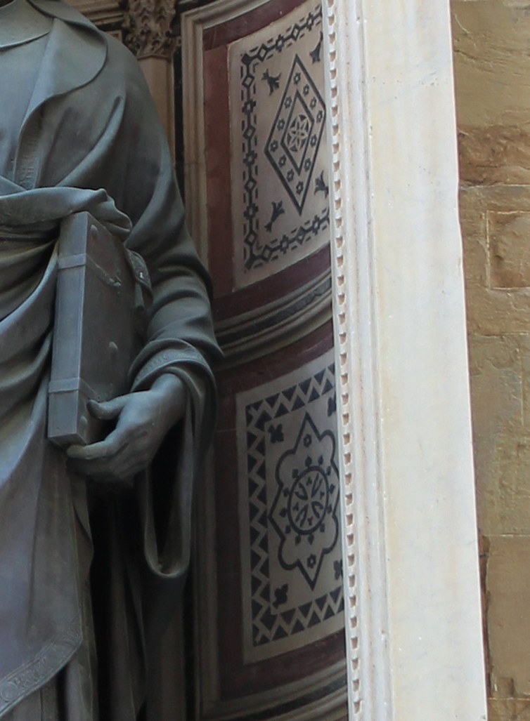 Martyr’s palm detail from the exterior replica of Ghiberti’s St Stephen
